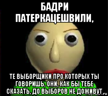 бадри патеркацешвили, те выборщики про которых ты говоришь, они, как бы тебе сказать, до выборов не доживут, Мем Злой Балди