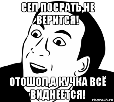 сел посрать,не верится! отошол,а кучка всё виднеется!, Мем  Да ладно