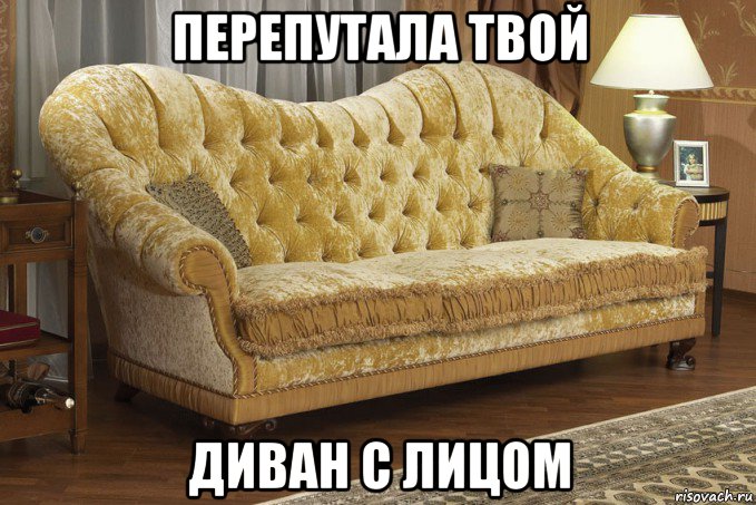 перепутала твой диван с лицом, Мем диван