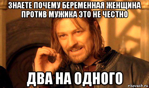 знаете почему беременная женщина против мужика это не честно два на одного, Мем Нельзя просто так взять и (Боромир мем)