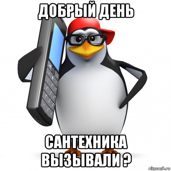 добрый день сантехника вызывали ?, Мем   Пингвин звонит