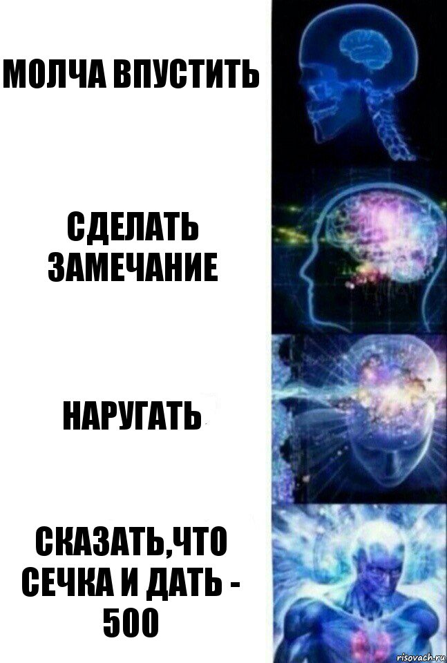 Молча впустить Сделать замечание Наругать Сказать,что сечка и дать - 500, Комикс  Сверхразум