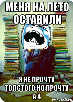 меня на лето оставили я не прочту толстого но прочту а 4, Мем Типовий десятикласник