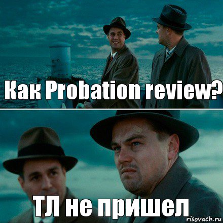 Как Probation review? ТЛ не пришел