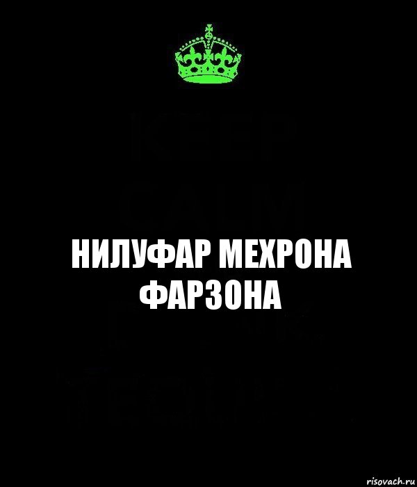 Нилуфар Мехрона Фарзона, Комикс Keep Calm черный