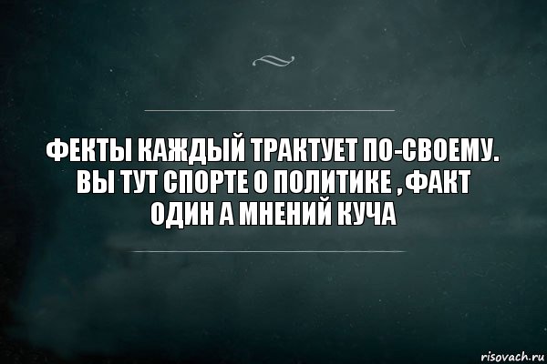 фекты каждый трактует по-своему. вы тут спорте о политике , факт один а мнений куча, Комикс Игра Слов