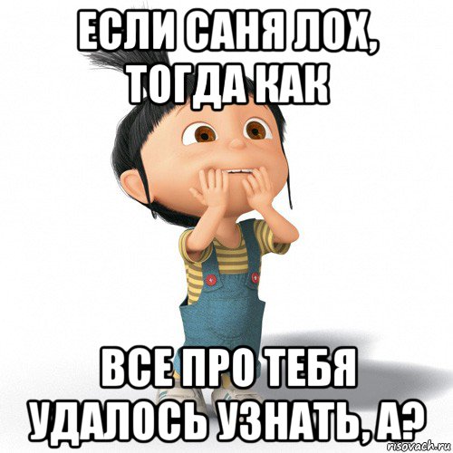 если саня лох, тогда как все про тебя удалось узнать, а?