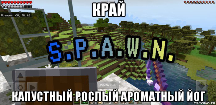 край капустный рослый ароматный йог, Мем Minecraft  Твой spawn здесь