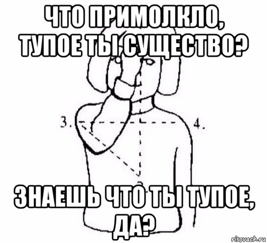 что примолкло, тупое ты существо? знаешь что ты тупое, да?