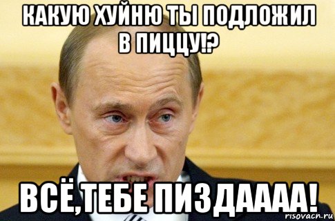 какую хуйню ты подложил в пиццу!? всё,тебе пиздаааа!, Мем путин