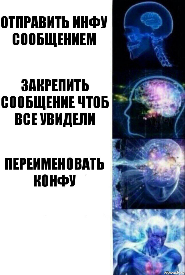 отправить инфу сообщением закрепить сообщение чтоб все увидели переименовать конфу , Комикс  Сверхразум