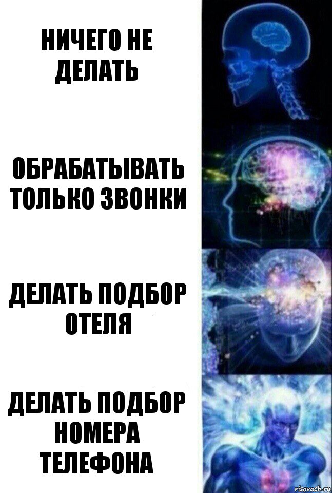 ничего не делать обрабатывать только звонки делать подбор отеля делать подбор номера телефона, Комикс  Сверхразум