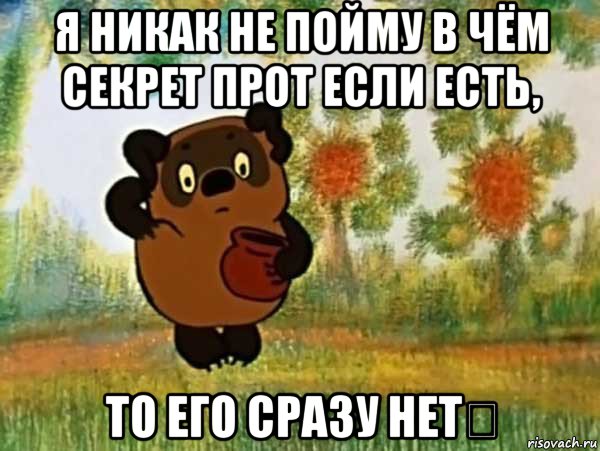 я никак не пойму в чём секрет прот если есть, то его сразу нет！