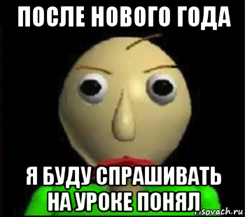 после нового года я буду спрашивать на уроке понял