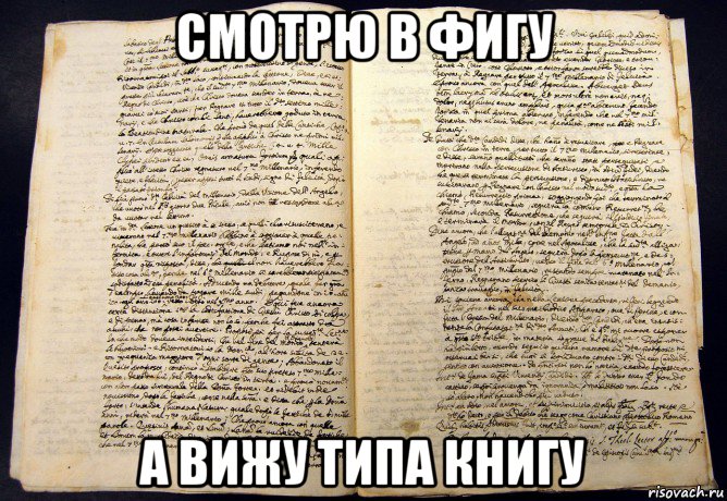 смотрю в фигу а вижу типа книгу, Мем Древняя книга