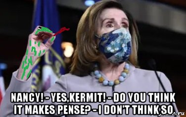  nancy! - yes,kermit! - do you think it makes pense? - i don't think so, Мем Nancy and kermit