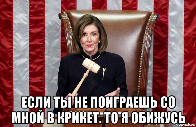  если ты не поиграешь со мной в крикет. то я обижусь, Мем Nancy Pelosi