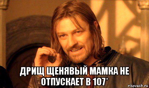  дрищ щенявый мамка не отпускает в 107*, Мем Нельзя просто так взять и (Боромир мем)