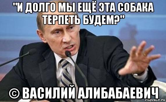 "и долго мы ещё эта собака терпеть будем?" © василий алибабаевич, Мем Путин злой