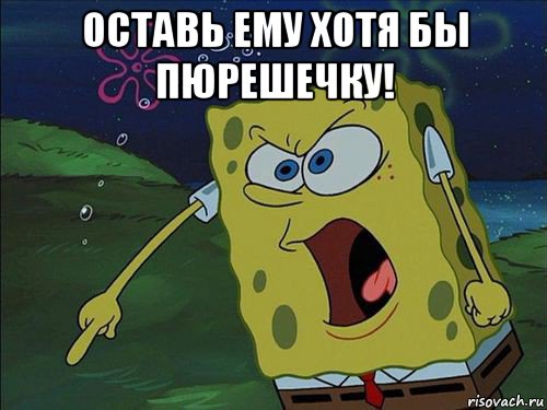 оставь ему хотя бы пюрешечку! 