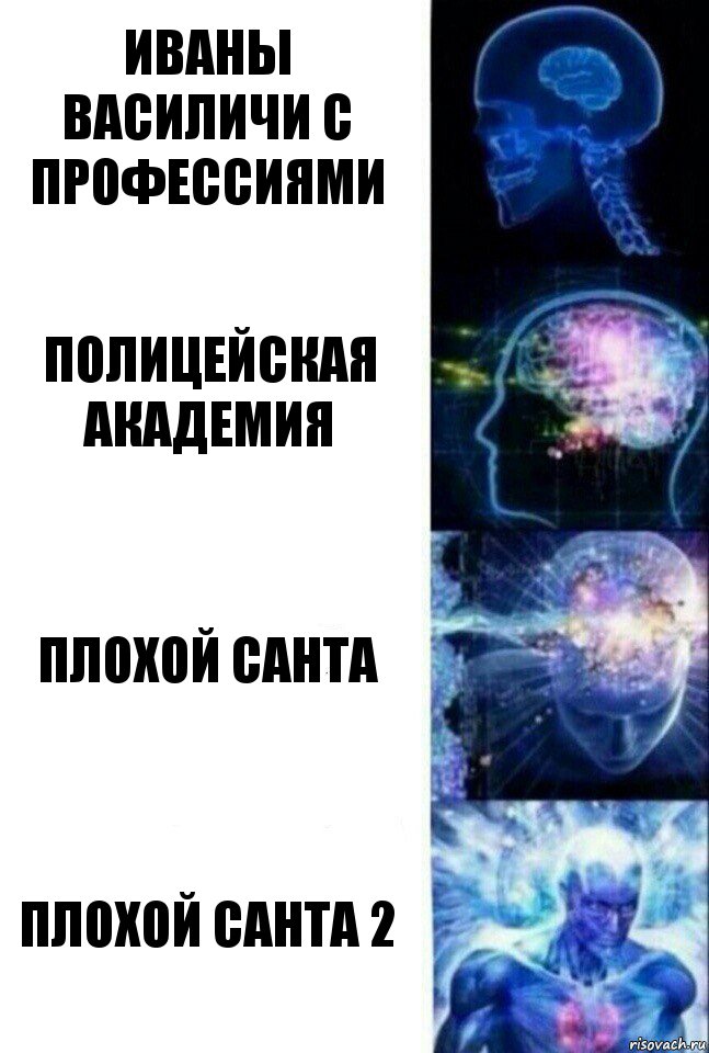 Иваны Василичи с профессиями Полицейская академия Плохой Санта Плохой Санта 2, Комикс  Сверхразум