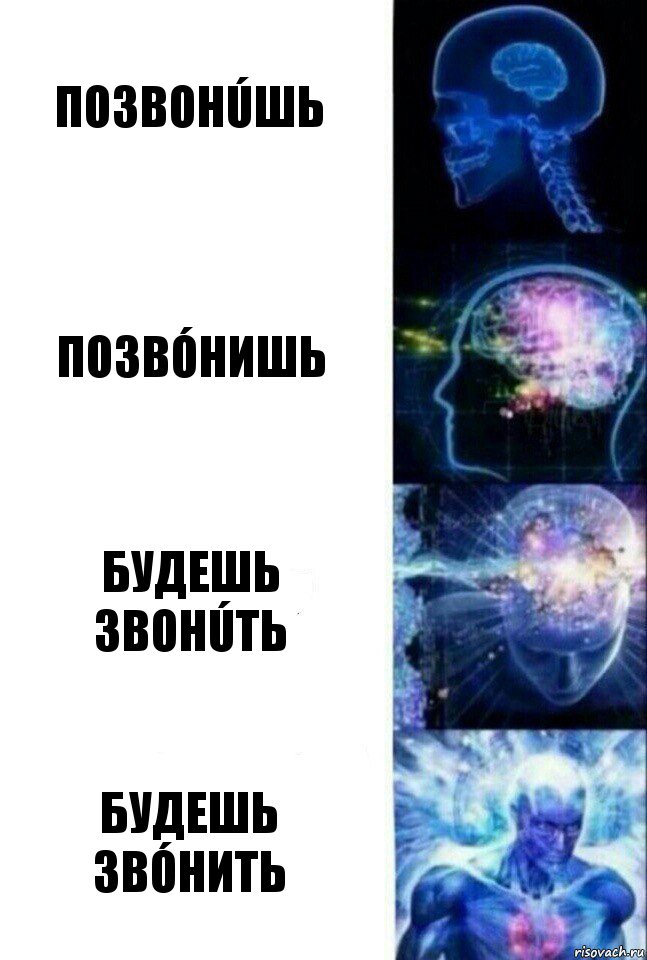 позвонúшь позвóнишь будешь звонúть Будешь звóнить