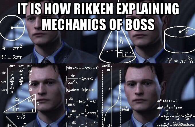 it is how rikken explaining mechanics of boss , Мем  Коннор задумался