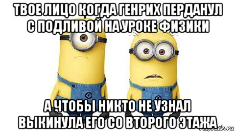 твое лицо когда генрих перданул с подливой на уроке физики а чтобы никто не узнал выкинула его со второго этажа