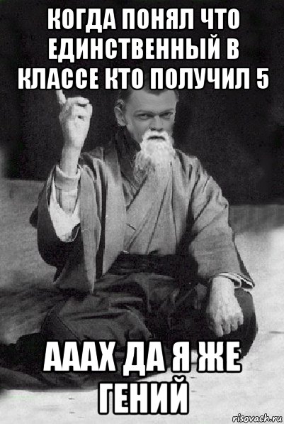 когда понял что единственный в классе кто получил 5 ааах да я же гений, Мем Мудрий Виталька