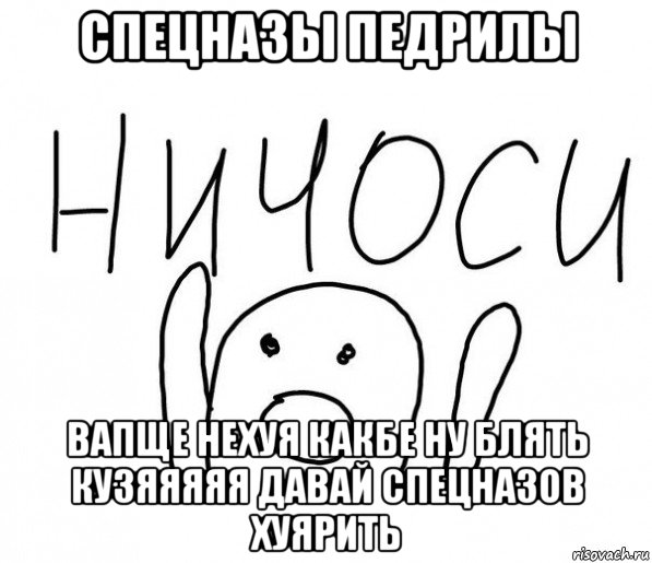 спецназы педрилы вапще нехуя какбе ну блять кузяяяяя давай спецназов хуярить, Мем  Ничоси