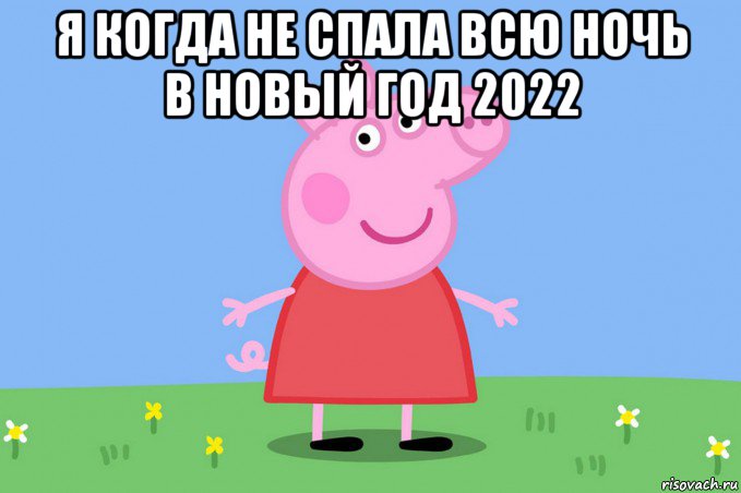 я когда не спала всю ночь в новый год 2022 , Мем Пеппа