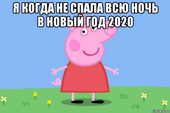 я когда не спала всю ночь в новый год 2020 , Мем Пеппа