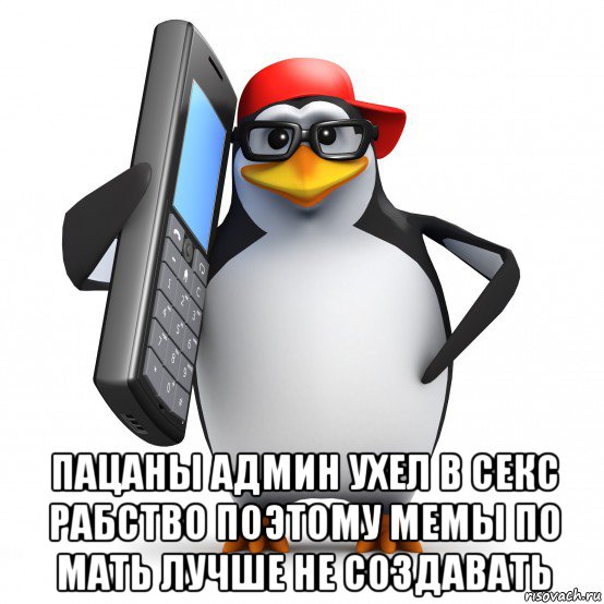  пацаны админ ухел в секс рабство поэтому мемы по мать лучше не создавать, Мем   Пингвин звонит