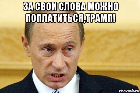 за свои слова можно поплатиться,трамп! , Мем путин