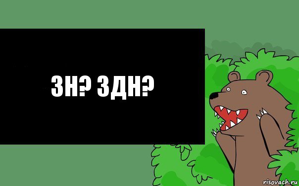 ЗН? ЗДН?, Комикс Надпись медведя из кустов