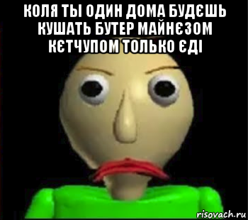 коля ты один дома будєшь кушать бутер майнєзом кєтчупом только єдi , Мем Злой Балди