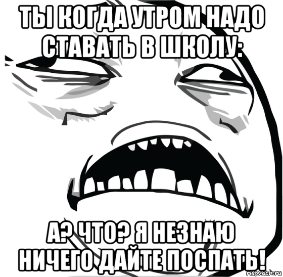 ты когда утром надо ставать в школу: а? что? я незнаю ничего дайте поспать!, Мем Аааааааааааааааааааааааааааааааааааааааааааааааааааааааааааааааа