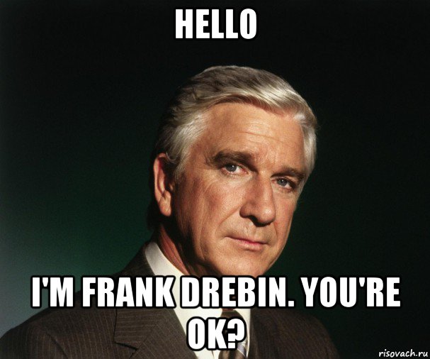 hello i'm frank drebin. you're ok?, Мем John Travolta