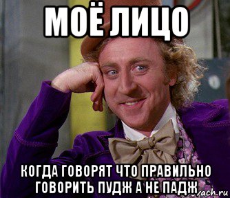 моё лицо когда говорят что правильно говорить пудж а не падж, Мем мое лицо