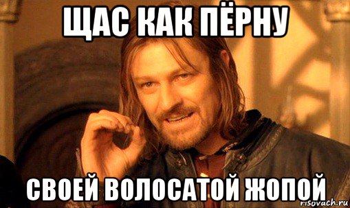 щас как пёрну своей волосатой жопой, Мем Нельзя просто так взять и (Боромир мем)