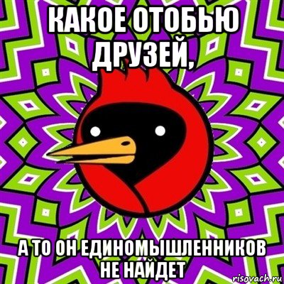 какое отобью друзей, а то он единомышленников не найдет, Мем Омская птица