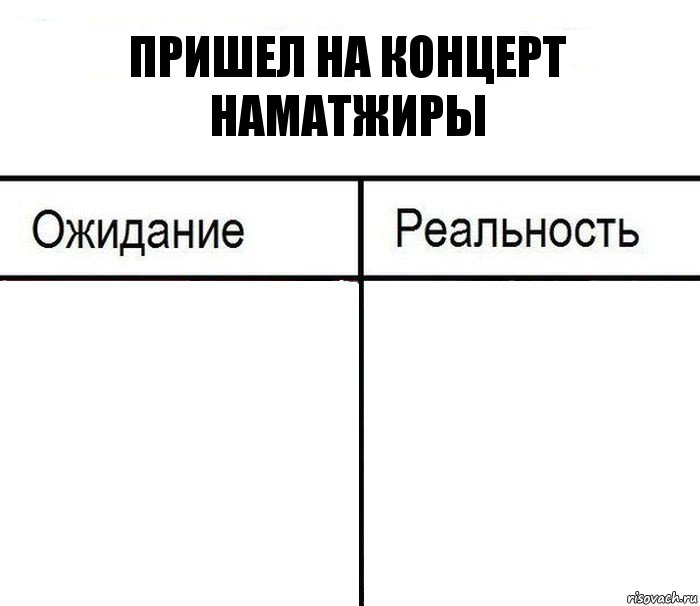 ПРИШЕЛ НА КОНЦЕРТ НАМАТЖИРЫ  , Комикс  Ожидание - реальность