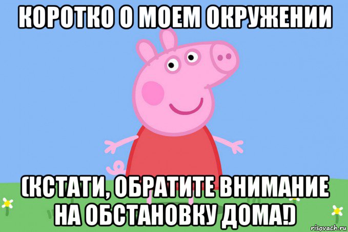 коротко о моем окружении (кстати, обратите внимание на обстановку дома!), Мем Пеппа