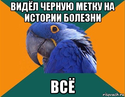 видёл черную метку на истории болезни всё, Мем Попугай параноик