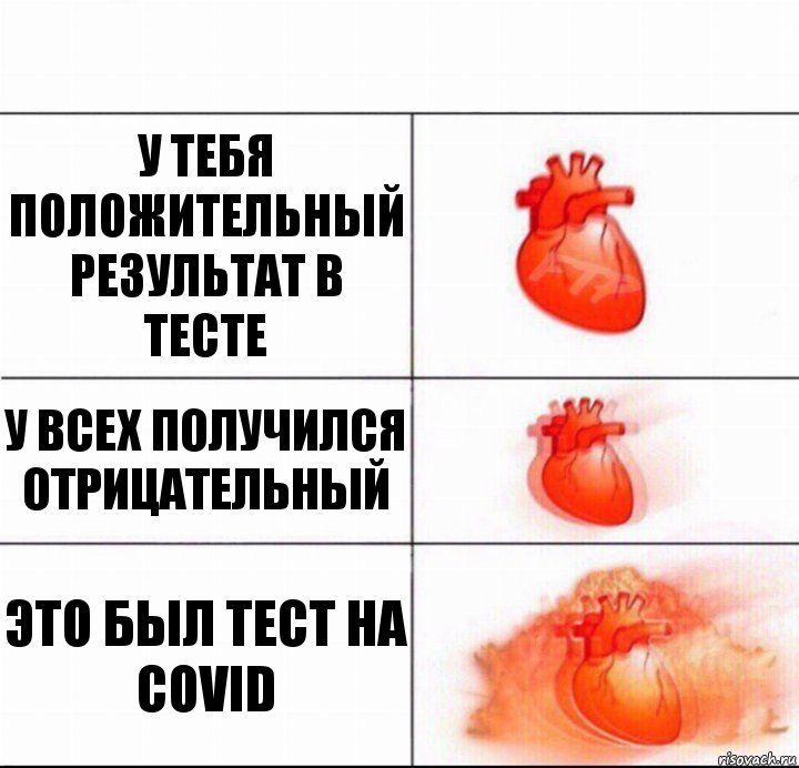 у тебя положительный результат в тесте у всех получился отрицательный это был тест на covid