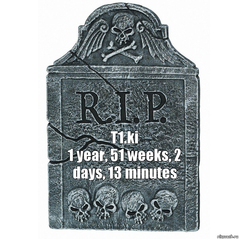 T1.ki
1 year, 51 weeks, 2 days, 13 minutes, Комикс  rip