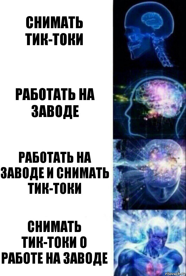 снимать тик-токи работать на заводе работать на заводе и снимать тик-токи снимать тик-токи о работе на заводе, Комикс  Сверхразум