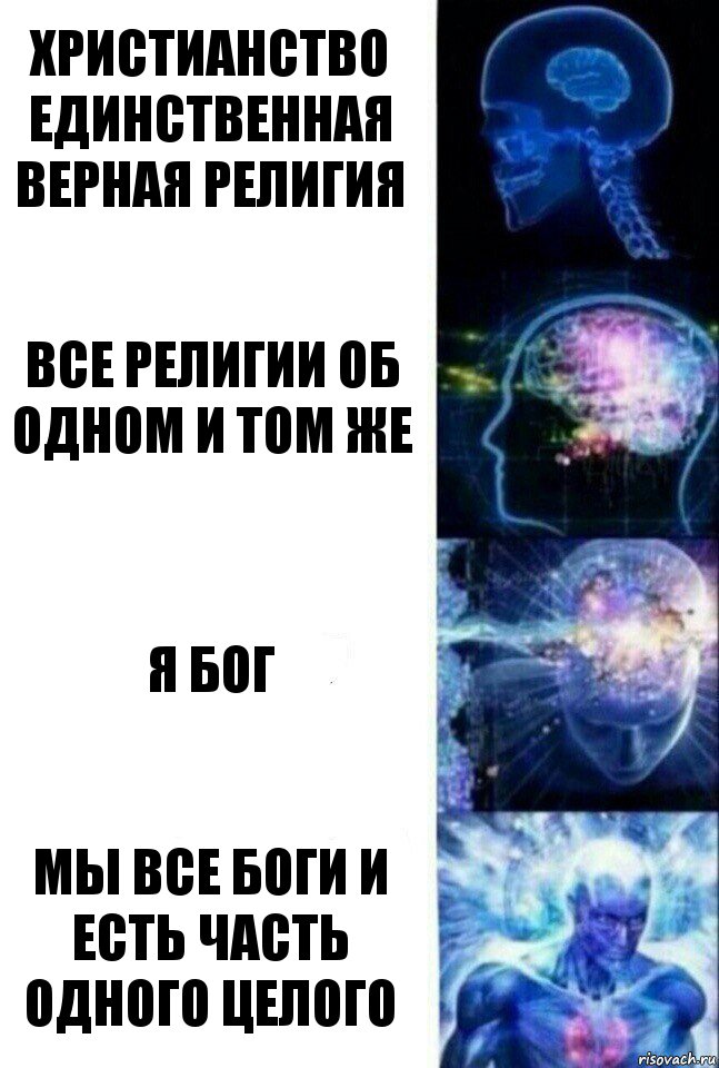 христианство единственная верная религия все религии об одном и том же я бог мы все боги и есть часть одного целого