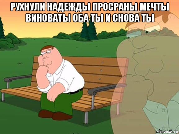 рухнули надежды просраны мечты виноваты оба ты и снова ты , Мем Задумчивый Гриффин