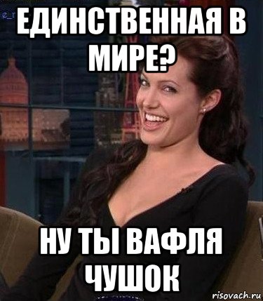 единственная в мире? ну ты вафля чушок, Мем Джоли